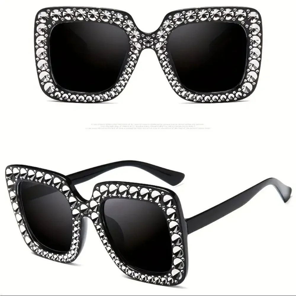 Unisex Luxury Oversized studded sunglasses